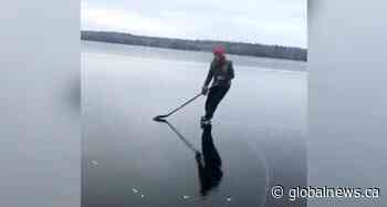 Mesmerizing video shows ice as smooth as glass on Manitoba’s Falcon Lake
