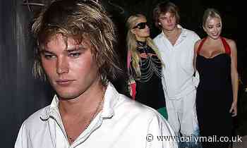 Jordan Barrett out in Miami with rumoured ex Paris Hilton and new love interest Caroline Vreeland