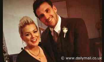 Sheridan Smith's fiancé Jamie Horn cradles her baby bump