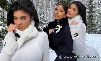 Kylie Jenner looks like a snow bunny as she slips into tight suit and Chanel scarf with Yris Palmer