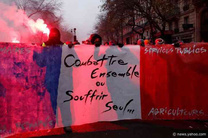 French strike against Macron reforms enters day two