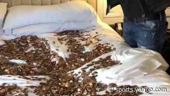 JGR teammates prank Kyle Busch with 30,000 pennies