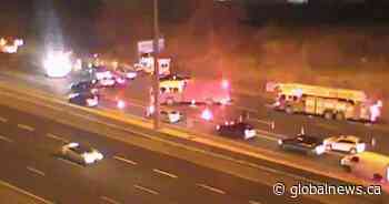 Pedestrian fatally struck by transport truck on QEW in Oakville, OPP say