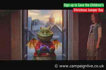 Edgar the dragon dons Christmas jumper in Save the Children Channel 4 takeover