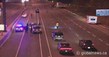 Female pedestrian on life-support after being hit by vehicle on QEW in Oakville