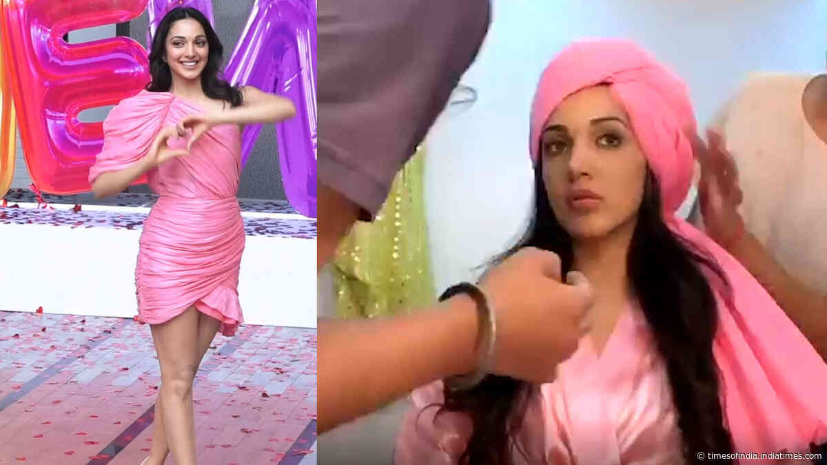 Kiara Advani shares a glimpse from her vanity van as she gets her turban tied