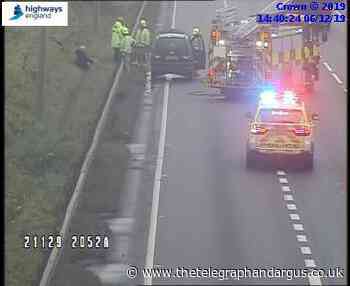 M62: Delays after two lanes closed by broken down vehicle