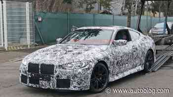 2021 BMW M4 Coupe makes its spy photo debut, hiding the grille beneath