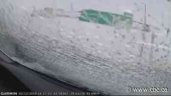 'That's how quick it happens': Slab of ice shatters GTA driver's window in dramatic dash cam video