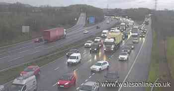 Live updates as crash on M4 causes long delays in Cardiff