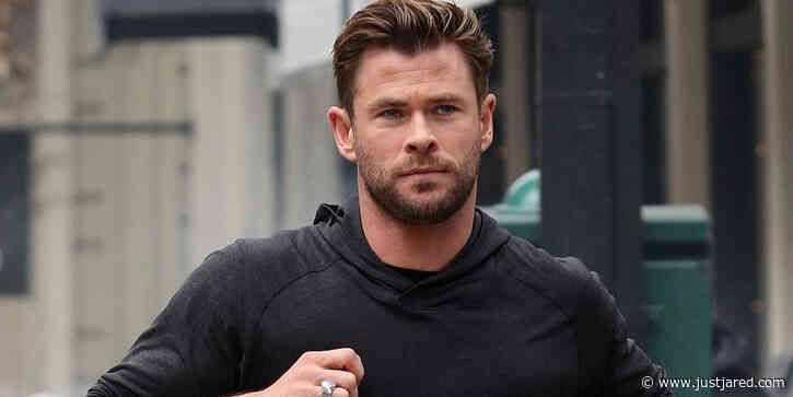 Chris Hemsworth Jogs While Filming Hugo Boss Commercial in NYC