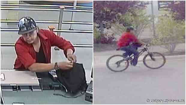 Bank robbery suspect uses bicycle in getaway