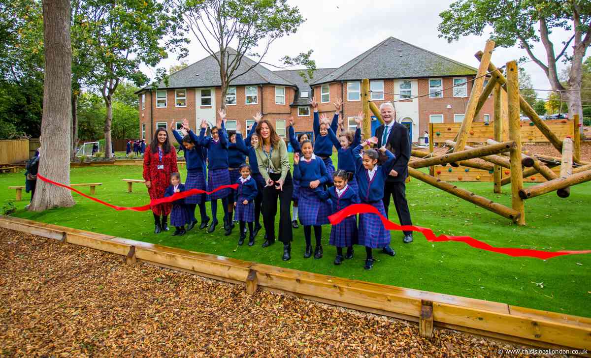 Northwood girls celebrate opening of new adventure playground
