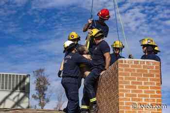 Crews rescue man stuck in chimney in central Tucson