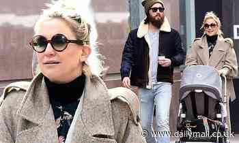 Kate Hudson and boyfriend Danny Fujikawa take their little girl Rani Rose, one, out shopping in NYC 