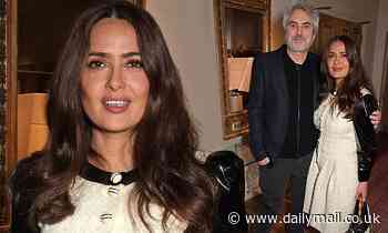 Salma Hayek looks stylish joins director Alfonso Cuaron at Marriage Story screening