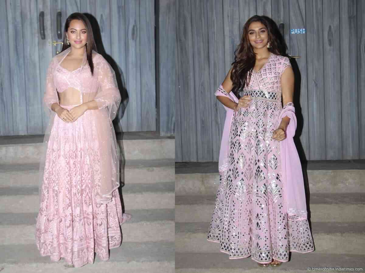 Photos: Sonakshi & Saiee twin in pink
