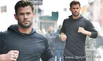 Chris Hemsworth films a commercial for Hugo Boss in New York