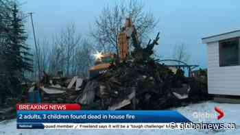 5 people found dead in house fire northwest of Edmonton