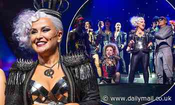 Anastacia, 51, dazzles in metallic corset and lavender wig for We Will Rock You performance