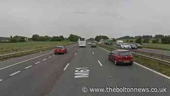Man freed from overturned car after three-vehicle crash on M61
