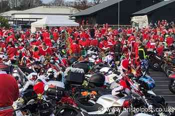 Hundreds of Santas spotted riding around Bristol today