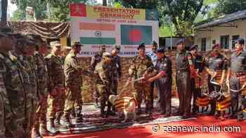 Indian Army hands over explosive detective dogs to Bangladesh Army