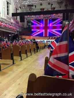 'Ulster's in distress', 1,000 loyalists are told at Belfast rally to protest Boris Johnson's Brexit deal