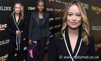 Olivia Wilde sports sleek black blazer with matching slacks to join Lupita Nyong'o at The Contenders