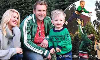 Spencer Pratt throws son Gunner in the air during Christmas tree shopping with wife Heidi Montag
