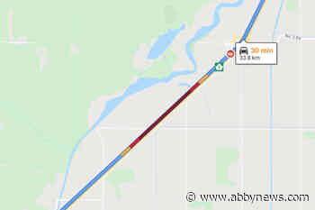 SUV on fire on Highway 1 between Abbotsford and Chilliwack