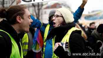 Tensions flare as yellow vests join French retirement protests