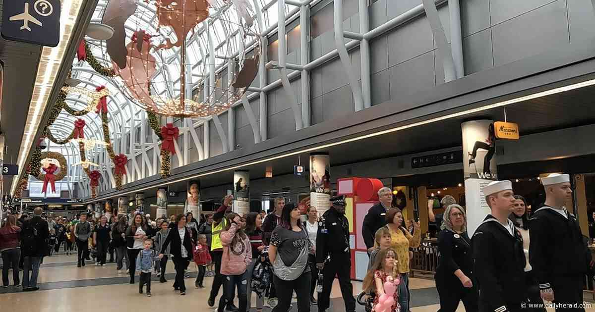 Gold Star families get festive sendoff at O'Hare before Disney World trip