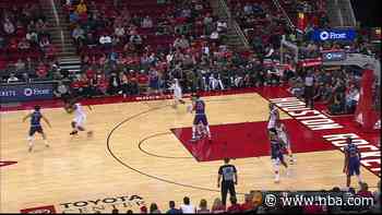 Harden and Booker exchange words after a foul