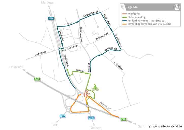 Nieuwe situatie aan het rondpunt Aalter