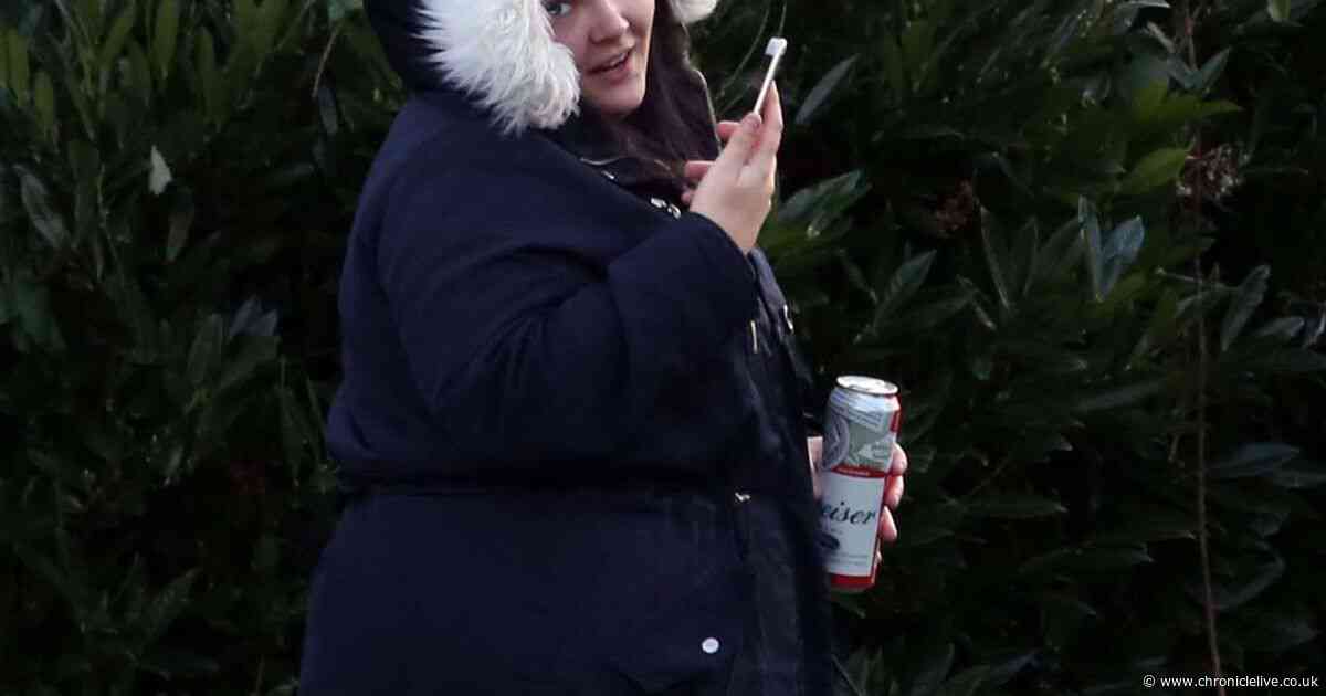 Woman pictured with can outside court - moments after admitting sick cruelty to her own dog