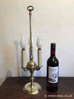 Antique Solid Brass Tripple Desk / Table Lamp