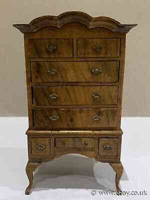APPRENTICE PIECE MODELLED AS A GEORGE III WALNUT CHEST ON STAND, 16cm HIGH