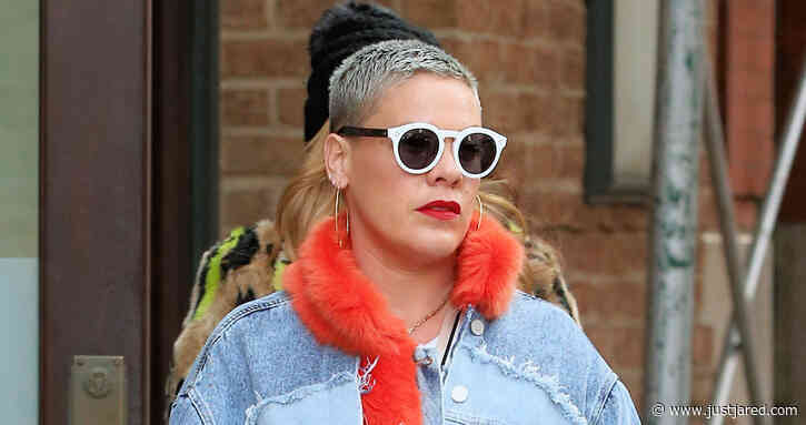 Pink Shows Off Newly Shaved Head During Day Out in NYC