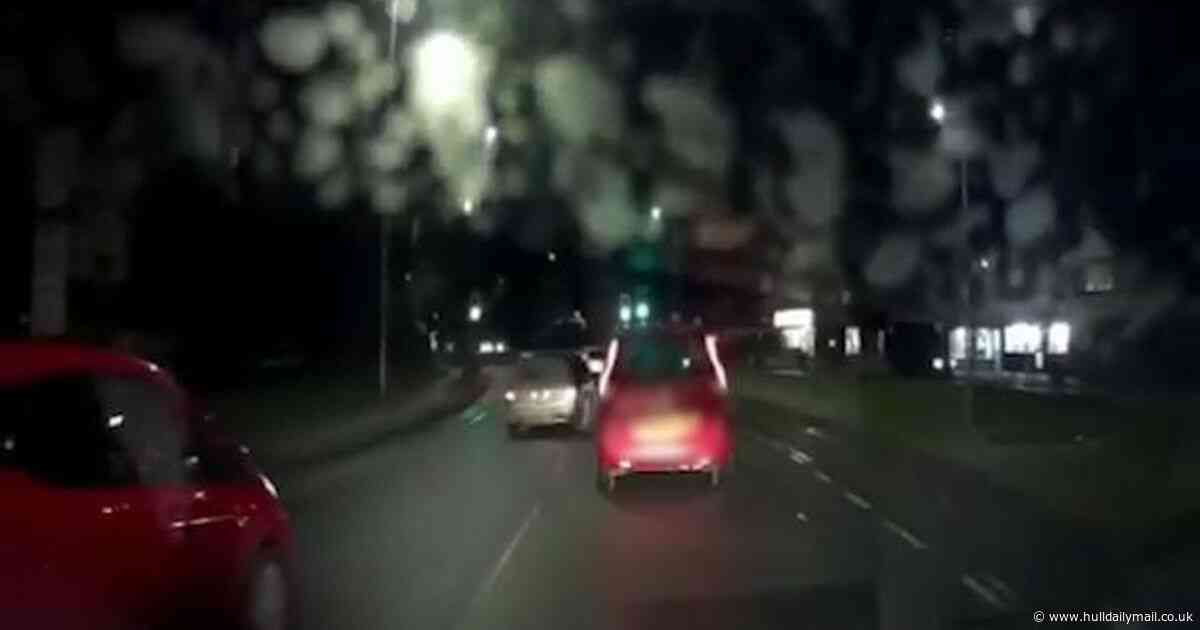 Dashcam captures 'just another d*******' on Hull road