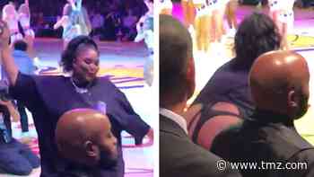 Lizzo Twerks, Shows Off Thong As Laker Girls Dance to 'Juice'