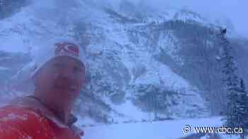 Runner catches avalanche barrelling toward him on video at Lake Louise