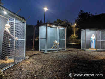 Church nativity displays Jesus, Mary and Joseph in cages, separated at the border
