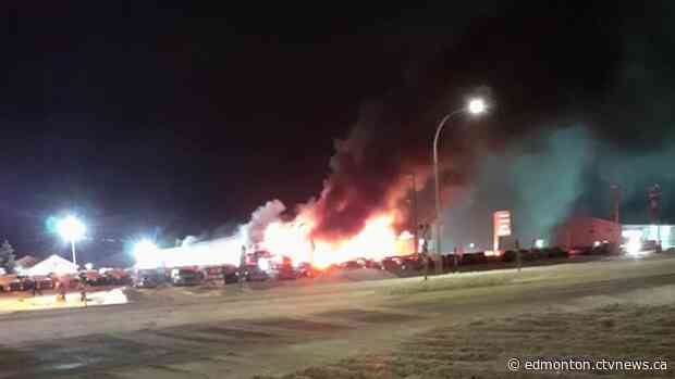 Fire destroys Edson car dealership
