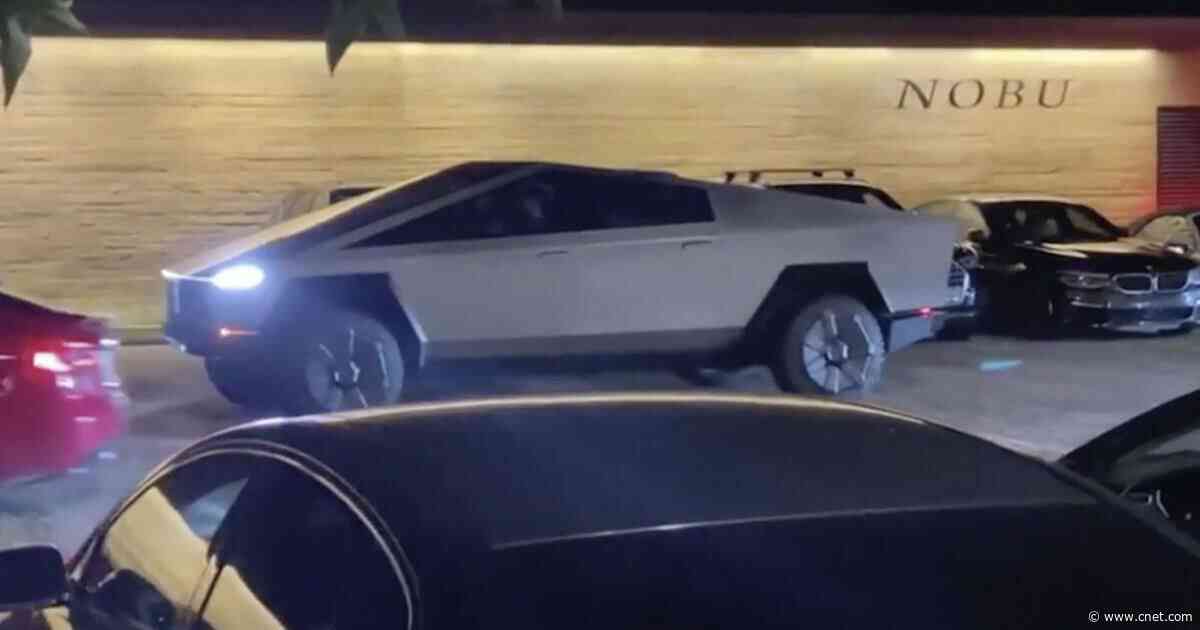 Elon Musk whacks traffic pylon in Tesla Cybertruck - Roadshow