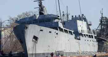 Coast guard begins work to secure derelict ship that risks polluting N.S. river