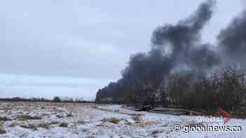 Smoke from the CP train derailment in Saskatchewan