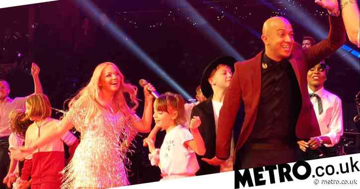 Emma Bunton dances with family onstage as she performs first solo show in over decade