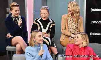 Saoirse Ronan beams alongside her co-stars after she was nominated for a Golden Globe