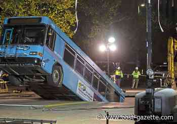 Sinkhole bus returns to service, but road remains closed in Downtown Pittsburgh